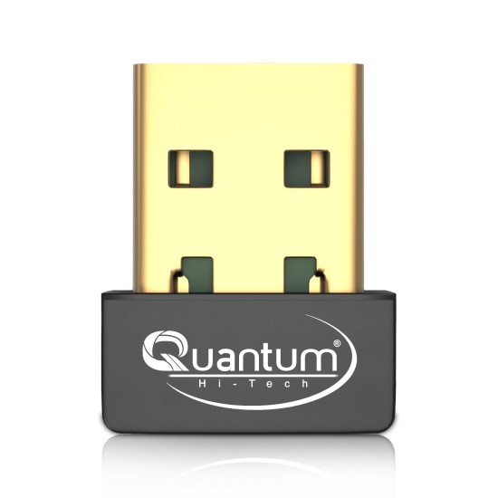 Quantum USB WiFi Adapter for PC, N150 Wireless Network Adapter for Desktop - Nano Size WiFi Dongle Compatible with Windows 10/7/8/8.1/XP/ Mac OS QHM-600 (Gold)