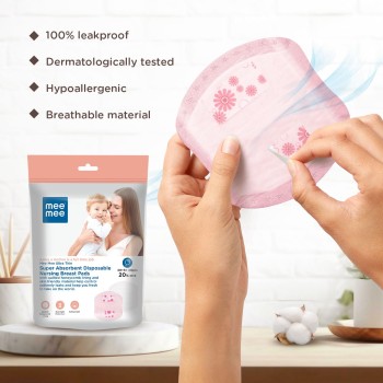 Mee Mee Disposable Nursing Breast Pads 48 Pcs | Ultra Thin Honeycomb Nursing Breast Pads with Leak Guard | Super Absorbent, Soft Cotton Maternity Pads | Compact & Discreet Mee Mee Disposable Nursing Breast Pads 48 Pcs | Ultra Thin Honeycomb Nursing Breast Pads with Leak Guard | Super Absorbent, Soft Cotton Maternity Pads | Compact & Discreet