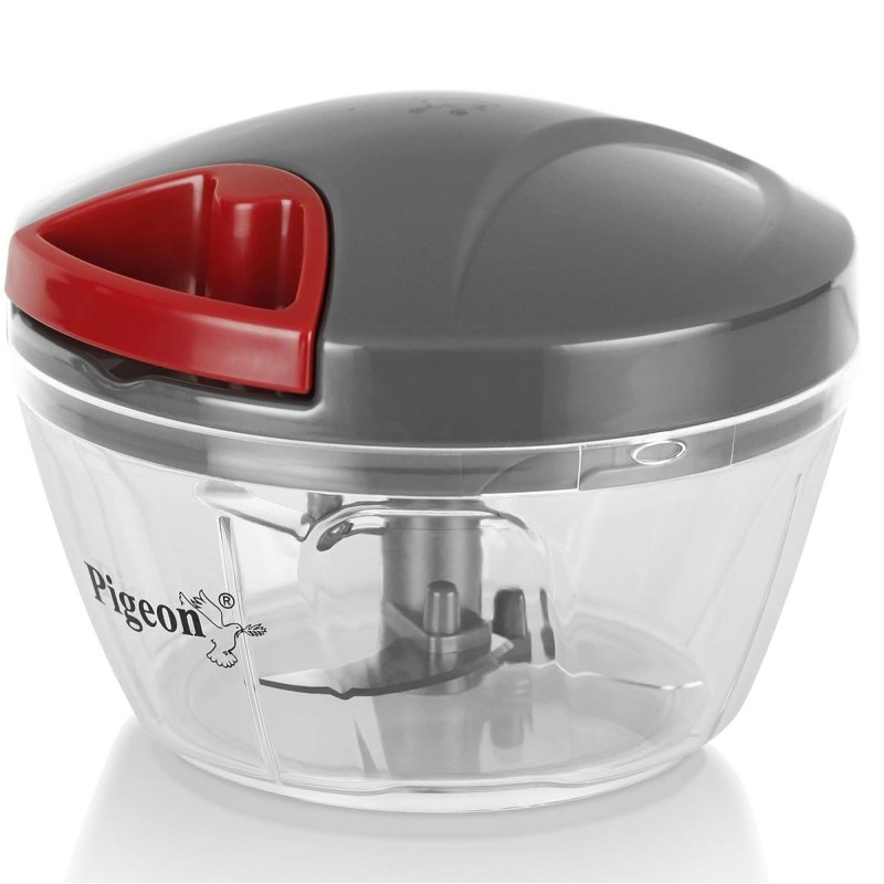 Pigeon Plastic Mini Handy and Compact Chopper with 3 Blades (12683, 400 ml, Grey) Pigeon Plastic Mini Handy and Compact Chopper with 3 Blades (12683, 400 ml, Grey)