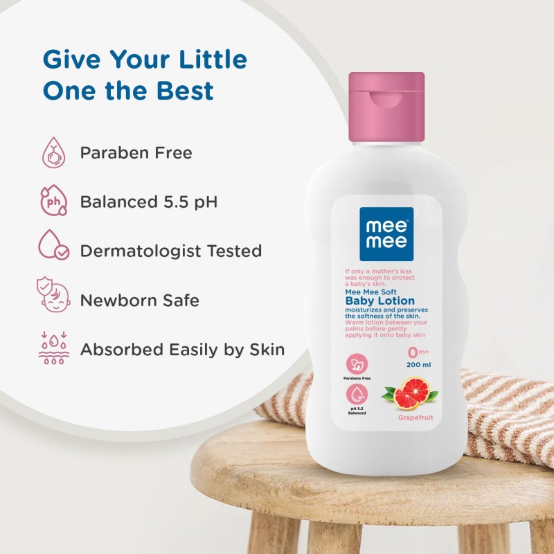 Mee Mee Chamomile and Fruit Extracts Baby Lotion (200ml) | Nourishing Care for Gentle Baby Skin | Enriched With Chamomile And Fruit Extracts | pH balanced | Ideal For All Skin Types Mee Mee Chamomile and Fruit Extracts Baby Lotion (200ml) | Nourishing Care for Gentle Baby Skin | Enriched With Chamomile And Fruit Extracts | pH balanced | Ideal For All Skin Types