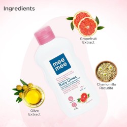 Mee Mee Moisturizing Baby Lotion 400ml for Face & Body | Chamomile & Grapefruit Extracts | For All Skin Types, For Newborns/Kids | For 24Hrs Moisturization | Hypoallergenic, Balanced pH