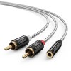 CableCreation 3.5mm to RCA Cable, 20CM 3.5mm Female to 2RCA Male Stereo Audio Cable Gold Plated for TV,Smartphones, MP3, Tablets, Speakers,Home Theater,0.75FT