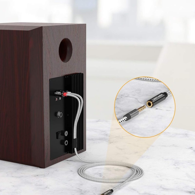 CableCreation 3.5mm to RCA Cable, 20CM 3.5mm Female to 2RCA Male Stereo Audio Cable Gold Plated for TV,Smartphones, MP3, Tablets, Speakers,Home Theater,0.75FT