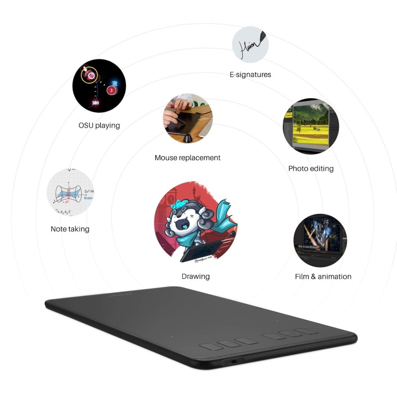 Huion Inspiroy H640P Graphics Drawing Tablet with Battery-Free Stylus and 8192 Pressure Sensitivity (Android 6.0 & Above Supported with 6.3.*3.9 Active Area) Black Huion Inspiroy H640P Graphics Drawing Tablet with Battery-Free Stylus and 8192 Pressure Sensitivity (Android 6.0 & Above Supported with 6.3.*3.9 Active Area) Black