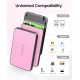 ORICO 2.5 Inch Hard Drive Enclosure USB C, 6Gbps USB 3.1 Gen 1 External SATA Drive Case for 2.5inch 9.5mm 7mm SSD HDD Up to 6TB, Tool Free, with 4 Colors to Choose, Support UASP (2588C3, Pink)