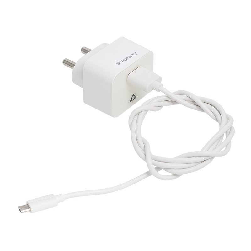 Stuffcool Charge it Kit 1A USB Wall Charger/Travel Charger with Wall Adapter and 1M Micro USB Cable for Android Smartphones - White Stuffcool Charge it Kit 1A USB Wall Charger/Travel Charger with Wall Adapter and 1M Micro USB Cable for Android Smartphones - White