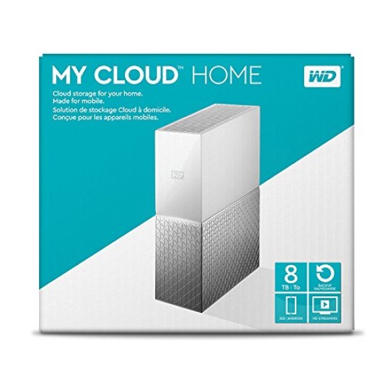 WD My Cloud Home WDBVXC0080HWT-BESN 8TB Network Attached Storage (White) Personal Cloud