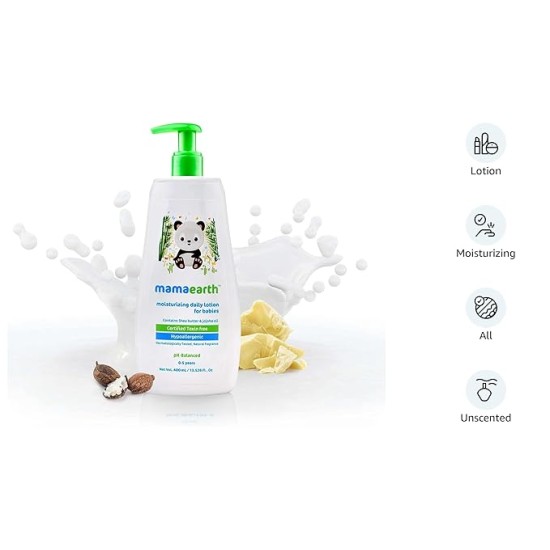 Mamaearth Daily Moisturizing Natural Baby Lotion (400 ml)