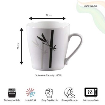 Clay Craft Master Fine Ceramic Floral Printed Coffee/Tea Mug Set of 6 - 180 ml each Clay Craft Master Fine Ceramic Floral Printed Coffee/Tea Mug Set of 6 - 180 ml each