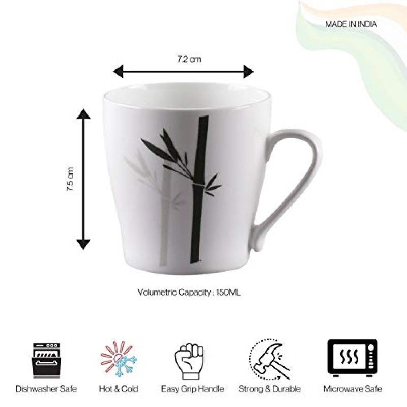 Clay Craft Master Fine Ceramic Floral Printed Coffee/Tea Mug Set of 6 - 180 ml each Clay Craft Master Fine Ceramic Floral Printed Coffee/Tea Mug Set of 6 - 180 ml each