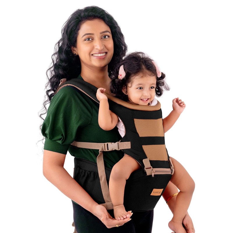LuvLap Royal Hip Seat Baby Carrier with 4 Carry Positions, Baby Carrier with Hip seat for 6 to 24 Months Baby, Adjustable New-Born to Toddler Carrier, Max Weight Up to 15 Kgs (Black) LuvLap Royal Hip Seat Baby Carrier with 4 Carry Positions, Baby Carrier with Hip seat for 6 to 24 Months Baby, Adjustable New-Born to Toddler Carrier, Max Weight Up to 15 Kgs (Black)