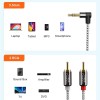 CableCreation 3.5mm to RCA Cable, 3 Feet Angle 3.5mm Male to 2RCA Male Auxiliary Stereo Audio Y Splitter Gold-Plated for Smartphones, MP3, Tablets, Speakers,Home Theater,HDTV,0.9M