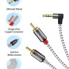 CableCreation 3.5mm to RCA Cable, 3 Feet Angle 3.5mm Male to 2RCA Male Auxiliary Stereo Audio Y Splitter Gold-Plated for Smartphones, MP3, Tablets, Speakers,Home Theater,HDTV,0.9M