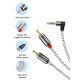 CableCreation 3.5mm to RCA Cable, 3 Feet Angle 3.5mm Male to 2RCA Male Auxiliary Stereo Audio Y Splitter Gold-Plated for Smartphones, MP3, Tablets, Speakers,Home Theater,HDTV,0.9M