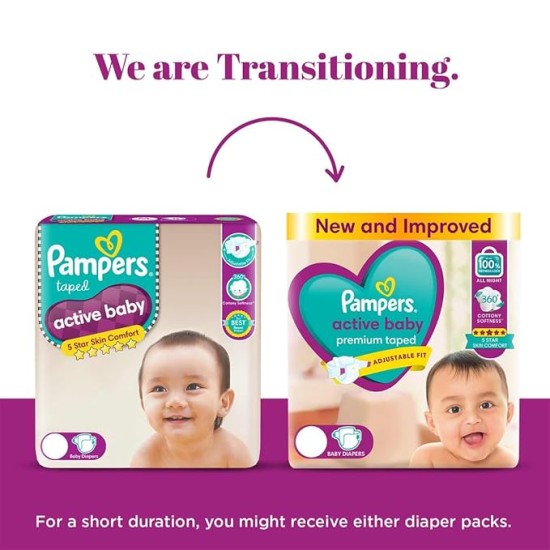 Pampers Active Baby Diapers, Extra Large (56 Count)