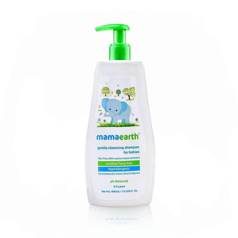 Mamaearth Gentle Cleansing Shampoo for Babies | Infused with Coconut, Jojoba Oil, Calendula Extract & Aloe Vera Extract | Tear-Free Natural Shampoo | 400 ml