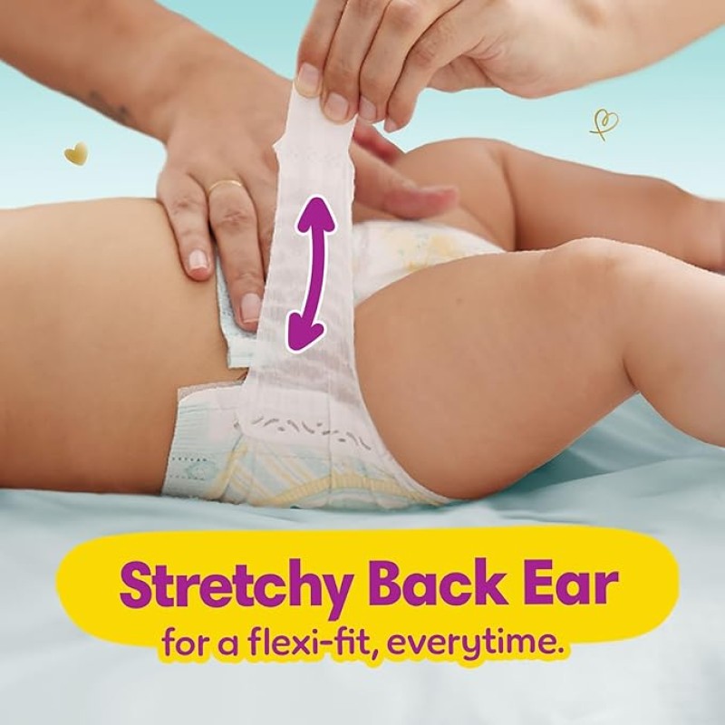 Pampers Active Baby Tape Style Baby Diapers, Newborn/Extra Small (NB/XS) Size, 72 Count, Adjustable Fit with 5 star skin protection, Up to 5kg Diapers