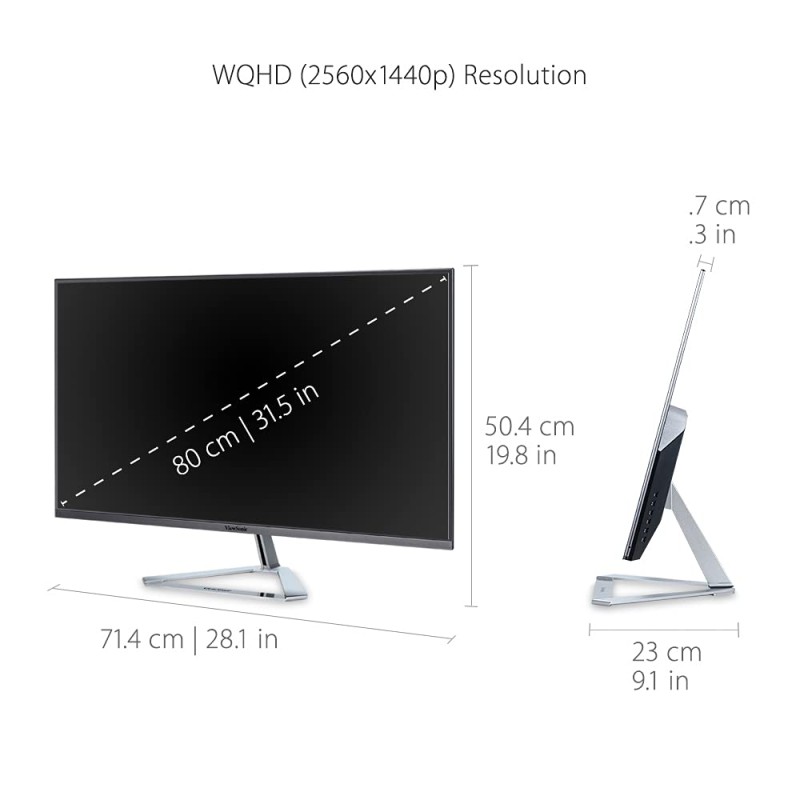 ViewSonic 81.28 Cm (32") 2K 2560 x 1440p QHD IPS Monitor with HDR10, 75hz,1.03 Billion Colors, 80M:1 Mega Ratio, Frameless, Ultra Slim, Dual Speaker, HDMI, Display Port� VX3276-2K-MHD-2 ViewSonic 81.28 Cm (32") 2K 2560 x 1440p QHD IPS Monitor with HDR10, 75hz,1.03 Billion Colors, 80M:1 Mega Ratio, Frameless, Ultra Slim, Dual Speaker, HDMI, Display Port� VX3276-2K-MHD-2
