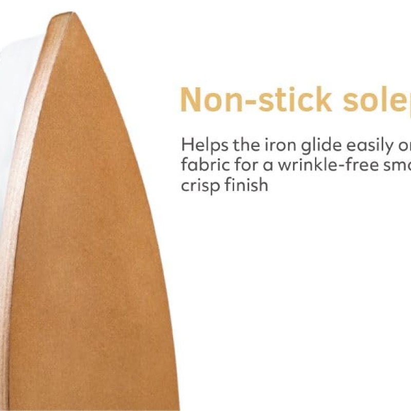 Usha EI 3710 Heavy Weight 1000-Watt Dry Iron with Golden American Heritage Soleplate, 1.75 Kg(White)