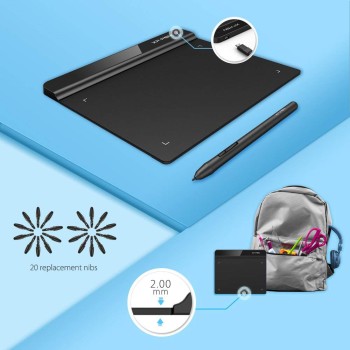 XP-Pen StarG640 Graphics Drawing Tablet Pen Tablet (6x4 Size, 8192 Levels of Pressure Sensitivity, Battery Free Stylus and 20 Replacement nibs), Black XP-Pen StarG640 Graphics Drawing Tablet Pen Tablet (6x4 Size, 8192 Levels of Pressure Sensitivity, Battery Free Stylus and 20 Replacement nibs), Black