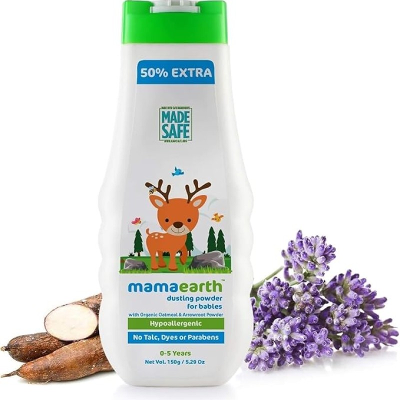 Mamaearth dusting powder with organic oatmeal & arrowroot powder for Babies, 150g Mamaearth dusting powder with organic oatmeal & arrowroot powder for Babies, 150g