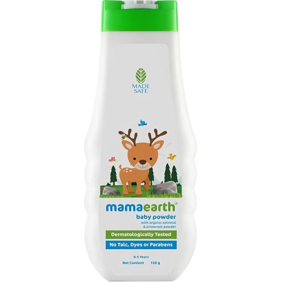 Mamaearth dusting powder with organic oatmeal & arrowroot powder for Babies, 150g