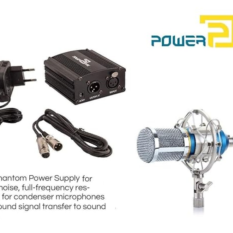 Powerpak 48V Phantom Power Supply 1 Channel for Condenser Microphone Music Recording Equipment (Black) Powerpak 48V Phantom Power Supply 1 Channel for Condenser Microphone Music Recording Equipment (Black)