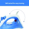 USHA Steam Pro SI 3713, 1300 W Steam Iron, Powerful Steam Output Up to 18 G/Min, Non-Stick Soleplate (White & Blue), 1300 Watts