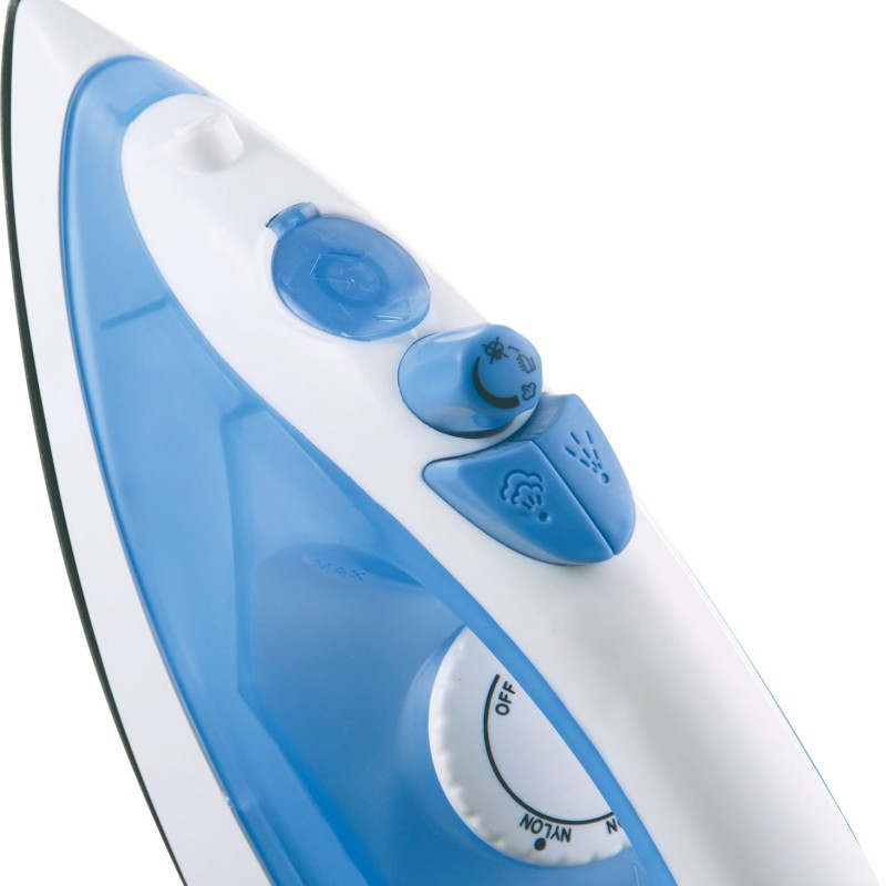 USHA Steam Pro SI 3713, 1300 W Steam Iron, Powerful Steam Output Up to 18 G/Min, Non-Stick Soleplate (White & Blue), 1300 Watts