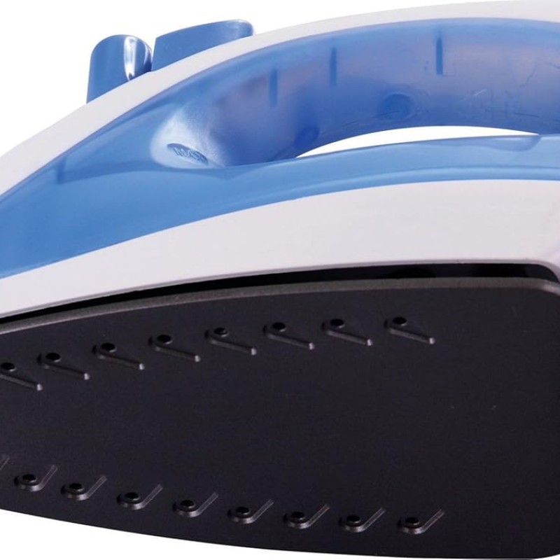 USHA Steam Pro SI 3713, 1300 W Steam Iron, Powerful Steam Output Up to 18 G/Min, Non-Stick Soleplate (White & Blue), 1300 Watts