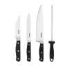 Solimo Premium High-Carbon Stainless Steel Kitchen Knife Set, 4-Pieces (with Sharpener), Silver Solimo Premium High-Carbon Stainless Steel Kitchen Knife Set, 4-Pieces (with Sharpener), Silver