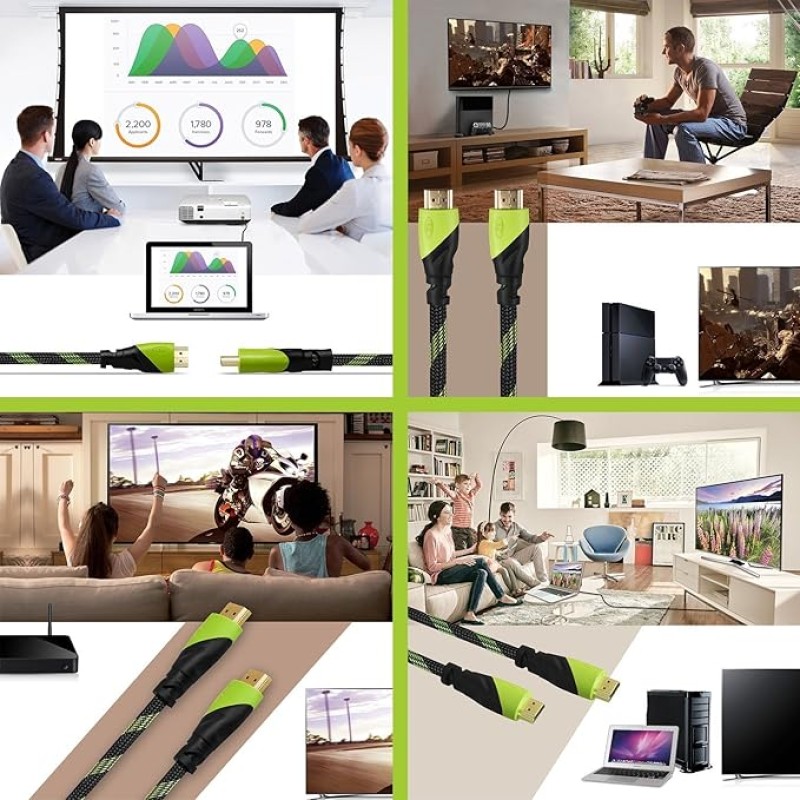 TIZUM High Speed HDMI Cable �Aura� -Gold Plated-High Speed Data 10.2Gbps, 3D, 4K, HD 1080P (33 Ft/10 M)