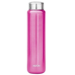 MILTON Aqua 1000 Stainless Steel Water Bottle, 950 ml water bottles, Single walled, Leak-Proof, Rust-free Steel Bottle, Easy Grip, Easy to Carry, Travel Bottle, Silver