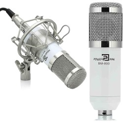 Powerpak Bm-800 White Professional Condenser USB Microphone with Metal Shock Mount (Requires Phantom Power Or Sound Card) Powerpak Bm-800 White Professional Condenser USB Microphone with Metal Shock Mount (Requires Phantom Power Or Sound Card)