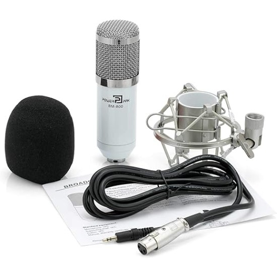Powerpak Bm-800 White Professional Condenser USB Microphone with Metal Shock Mount (Requires Phantom Power Or Sound Card) Powerpak Bm-800 White Professional Condenser USB Microphone with Metal Shock Mount (Requires Phantom Power Or Sound Card)