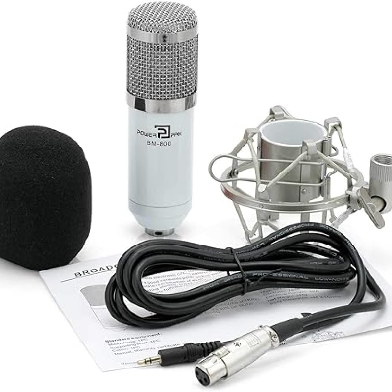 Powerpak Bm-800 White Professional Condenser USB Microphone with Metal Shock Mount (Requires Phantom Power Or Sound Card) Powerpak Bm-800 White Professional Condenser USB Microphone with Metal Shock Mount (Requires Phantom Power Or Sound Card)