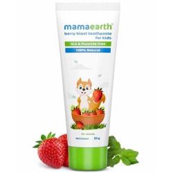 Mamaearth 100% Natural Berry Blast Kids Plaque Removal Toothpaste 50 Gm, Fluoride Free, SLS Free, No Artificial Flavours, Best for baby