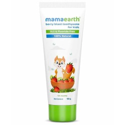 Mamaearth 100% Natural Berry Blast Kids Plaque Removal Toothpaste 50 Gm, Fluoride Free, SLS Free, No Artificial Flavours, Best for baby
