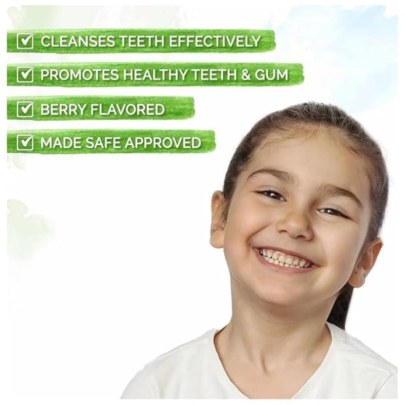 Mamaearth 100% Natural Berry Blast Kids Plaque Removal Toothpaste 50 Gm, Fluoride Free, SLS Free, No Artificial Flavours, Best for baby