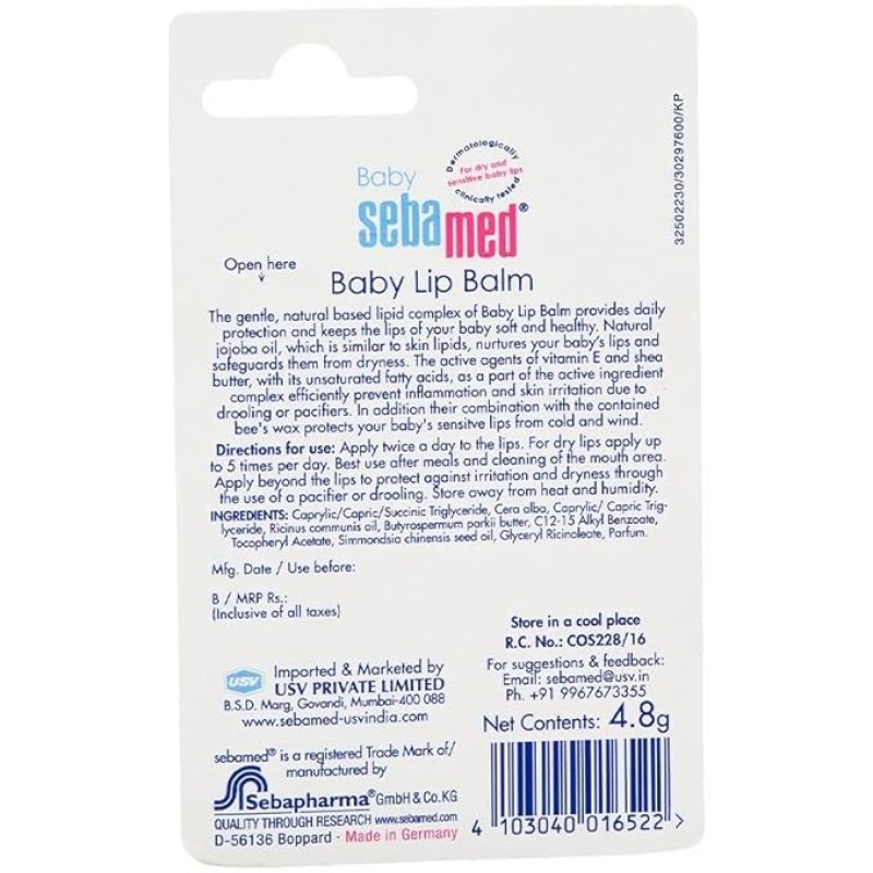 Baby Sebamed Lip Balm|Soft Baby Lips|With Shea butter, Jojoba Oil & Beeswax|4.8 gm Baby Sebamed Lip Balm|Soft Baby Lips|With Shea butter, Jojoba Oil & Beeswax|4.8 gm