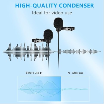 Boya By-M1Dm Dual Lavalier Universal Auxiliary Microphone With A Single 1/8 Stereo Connector For Smartphones Dslr Cameras Camcorders, Black, For Action Cameras With Cleaning Cloth(Gopro, Sjcam) Boya By-M1Dm Dual Lavalier Universal Auxiliary Microphone With A Single 1/8 Stereo Connector For Smartphones Dslr Cameras Camcorders, Black, For Action Cameras With Cleaning Cloth(Gopro, Sjcam)