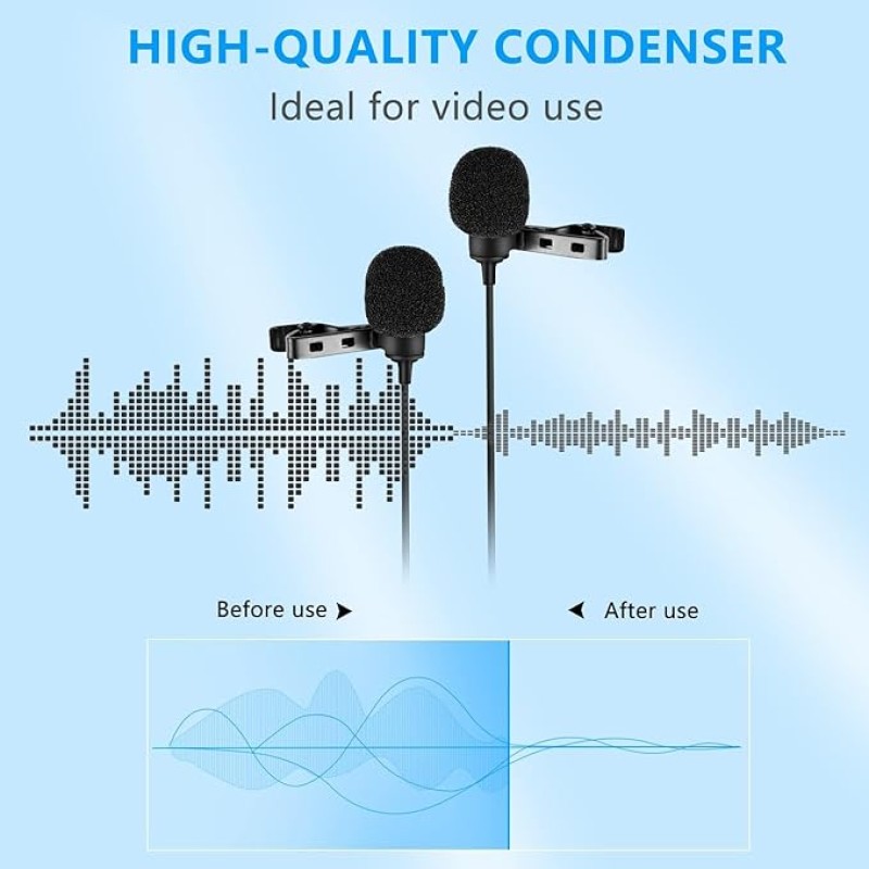 Boya By-M1Dm Dual Lavalier Universal Auxiliary Microphone With A Single 1/8 Stereo Connector For Smartphones Dslr Cameras Camcorders, Black, For Action Cameras With Cleaning Cloth(Gopro, Sjcam) Boya By-M1Dm Dual Lavalier Universal Auxiliary Microphone With A Single 1/8 Stereo Connector For Smartphones Dslr Cameras Camcorders, Black, For Action Cameras With Cleaning Cloth(Gopro, Sjcam)