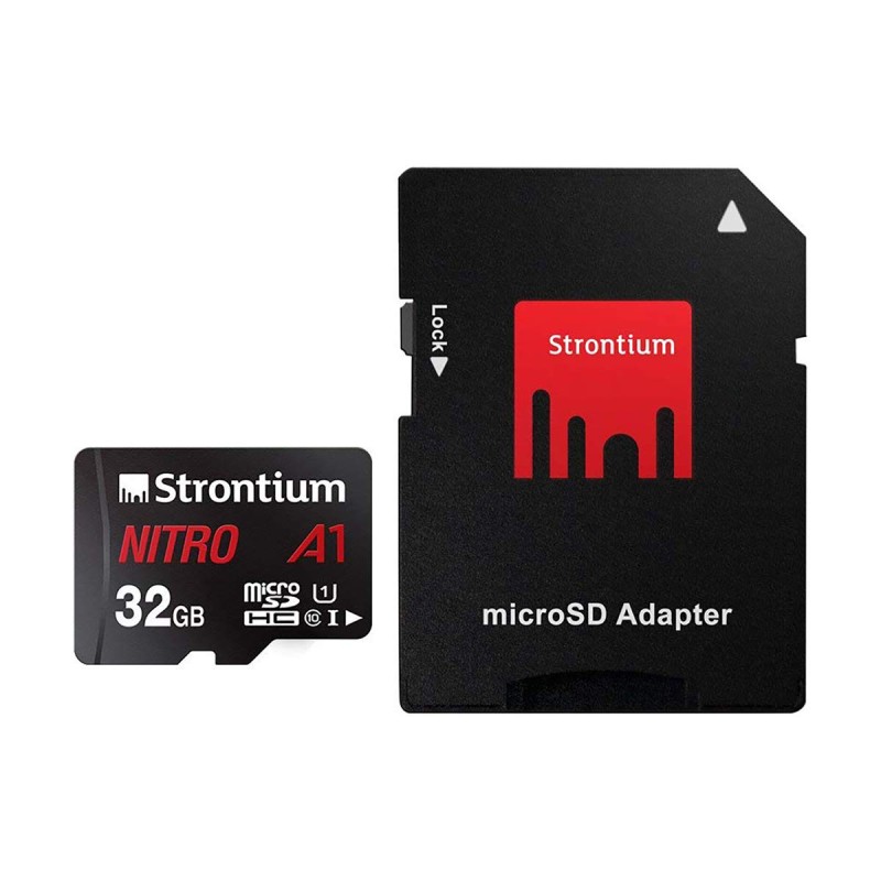 Strontium Nitro A1 32GB Micro SDHC Memory Card 100MB/s A1 UHS-I U1 Class 10 with High Speed Adapter for Smartphones Tablets Drones Action Cams Strontium Nitro A1 32GB Micro SDHC Memory Card 100MB/s A1 UHS-I U1 Class 10 with High Speed Adapter for Smartphones Tablets Drones Action Cams