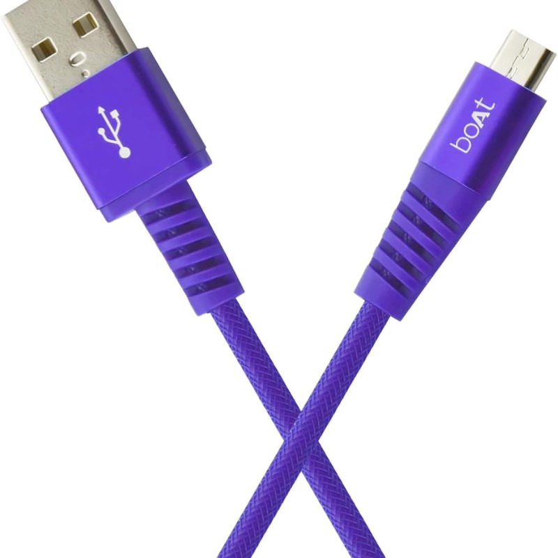 (Refurbished) boAt Rugged V3 Braided Micro USB Cable (Mystic Purple)