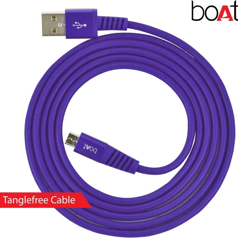 (Refurbished) boAt Rugged V3 Braided Micro USB Cable (Mystic Purple)