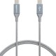 Double Braided Nylon USB-C to USB-C 2.0 Fast Charging Cable, 3A, Laptop, 3 Feet, Dark Grey