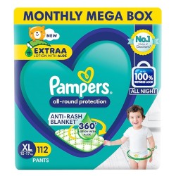 Pampers New Diapers Pants, X-Large (112 Count)