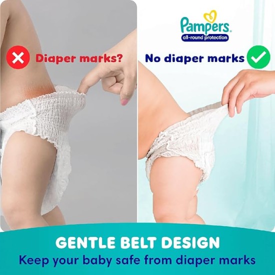 Pampers All Round Protection Pants Style Baby Diapers, Extra Large size (XL) 56 Count, 12-17kg, Anti-rash blanket, 360 degree Lotion with Aloe Vera