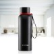 Borosil Hydra Trek 700 ml Stainless Steel Water Bottle | Double Wall Vacuum Insulated Flask, Black | 20 Hours Hot & 24 Hours Cold | Ideal for Personal & Corporate Gifting 