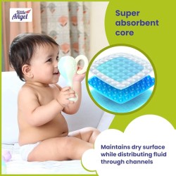Little Angel Extra Dry Baby Pants Diaper, Large (L) Size, 48 Count, Super Absorbent Core Up to 12 Hrs. Protection, Soft Elastic Waist Grip & Wetness Indicator, Pack of 1, 8-14kg